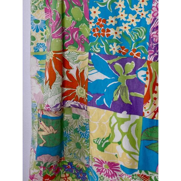 Vintage 1990s Lilly Pulitzer White Label Patchwork Dress Floral Print 8P AS IS - Picture 12 of 16